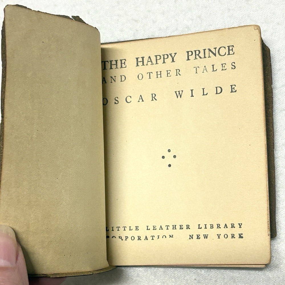Antique Mini Little Leather Library Books Wilde Happy Prince Coleridge Mariner - Picture 6 of 10